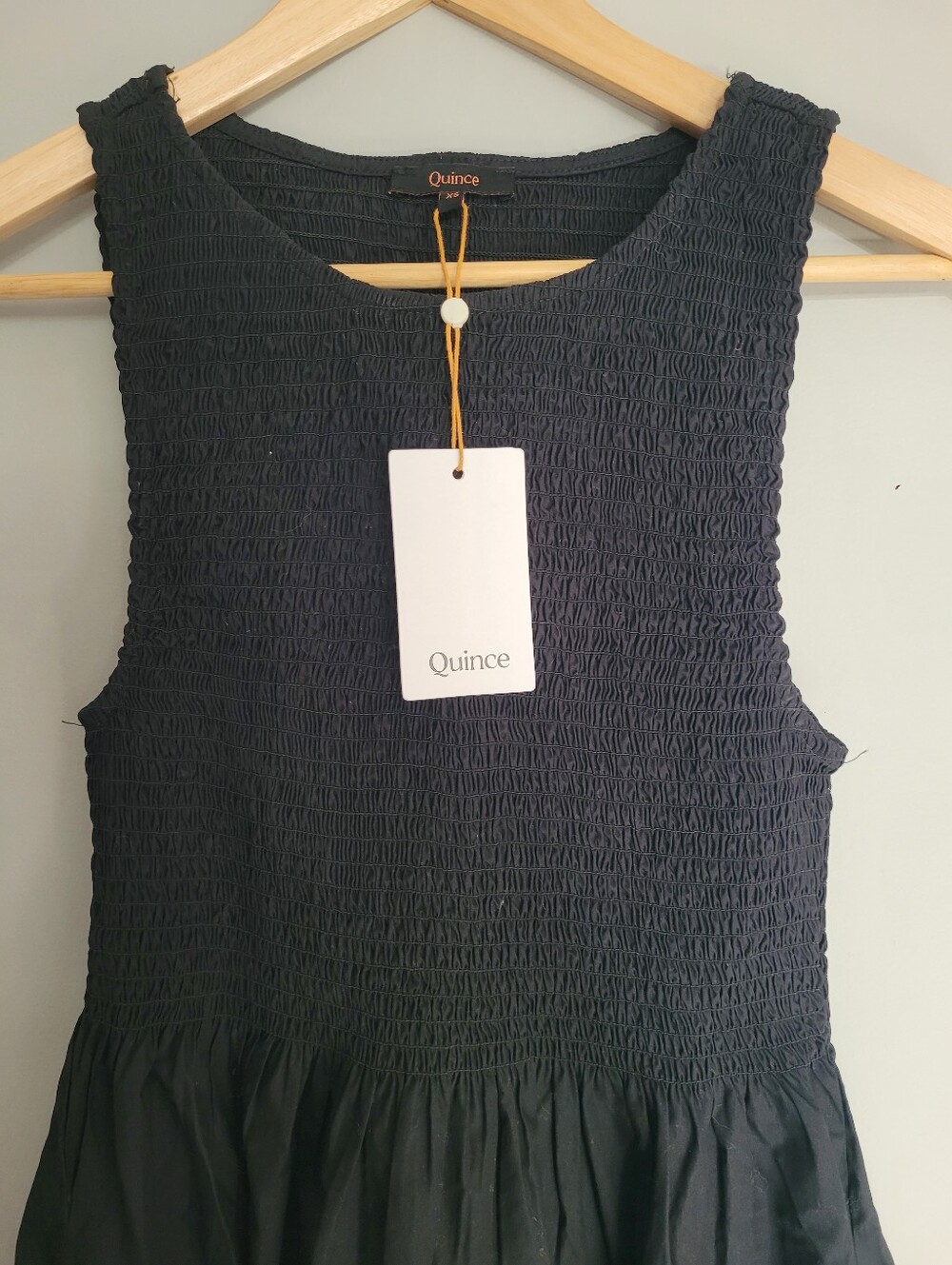 NWT Quince 100% Organic Cotton Poplin Boat Neck Maxi Dress - Black XS - Picture 4 of 10